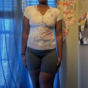 cute indie floral beaded tee